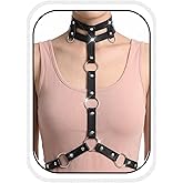 BODIY Black Chest Harness Leather Chest Belts Fashion Strap Belts for Women
