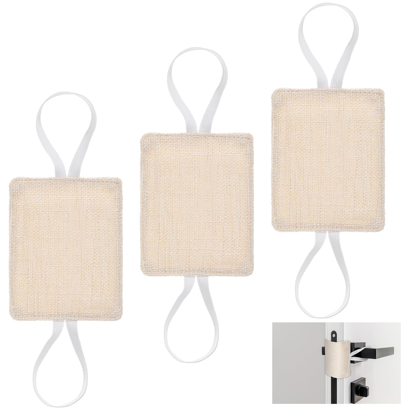Photo 1 of Classicseali 3 Pack Door Silencers for Slamming,Door Latch Cover with Elastic,Premium Doors Slam Silencer Reduction Light Sleepers,Prevent Lock-up,Quiet Doors Silencers for Slamming, Beige