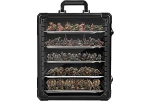 WELIDAY Miniatures Storage Case Miniatures Transport Case Aluminum Alloy Frame with Lock (Medium Size)