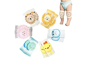 Xtinmee 6 Pairs Baby Knee Pads for Crawling Large Baby Knee Protectors with Spongy Pads Breathable Leg Warmers Anti Slip Leg Protector Accessories for Toddlers Boys Girls 2-4 Years Old, XL