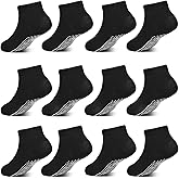 GRPSKCOS Non Slip Toddler Socks 12 Pairs Low Cut Grip Sock Todller Ankle Socks with Grip for 1-7 Years Boys Girls