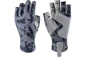 DUFFOBAN Fingerless Fishing Gloves, Men&Women, Sun Protection Gloves, UPF 50+ Sun UV Protection Gloves, Kayaking, Sailing, Rowing, Fly Fishing
