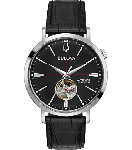 Amazon.com: Bulova Men's Classic 3-Hand Automatic Leather Strap