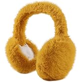 Zsedrut Winter Women Earmuff Foldable Ear Warmer Fluffy Ear Cover Warm Outdoor