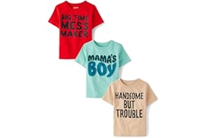 The Children's Place Baby-Boys and Toddler Sports,Cars,Trucks Short Sleeve Graphic T-Shirts,3 Pack