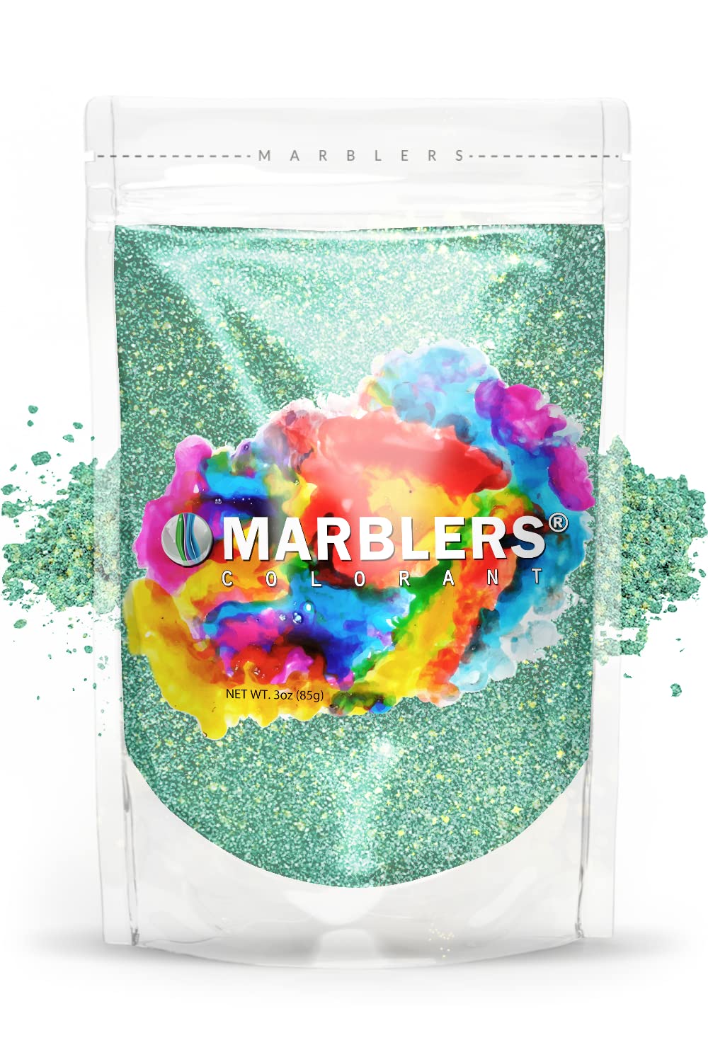 MARBLERS Green Mica Powder [Kohi Pearl] 3oz (85g) | Cosmetic Grade | Epoxy Resin Pigment | Dye | Non-Toxic, Vegan, Cruelty-Free | Lip Gloss, Nails, Body Butter | Bath Bomb, Candle & Soap Making