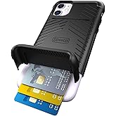 Scooch for iPhone 11 Case with Card Holder, Wingmate Wallet Case with Hidden Card Slot and RFID Protection for 3 Cards, 10-Foot Drop Protection, Black