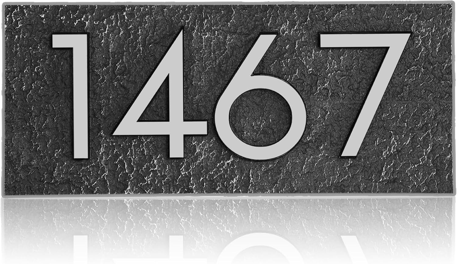Plaques & Wall Art - Address Plaque Aluminum - Personalized Address Sign,House Number Sign Plaque,House Numbers for Outside,Made of Metal 1/4‘’ Thick Clear Font,Wall Mounted,4 Colors 911 Visibility 9.8''' x 4.1‘’ (Silver)