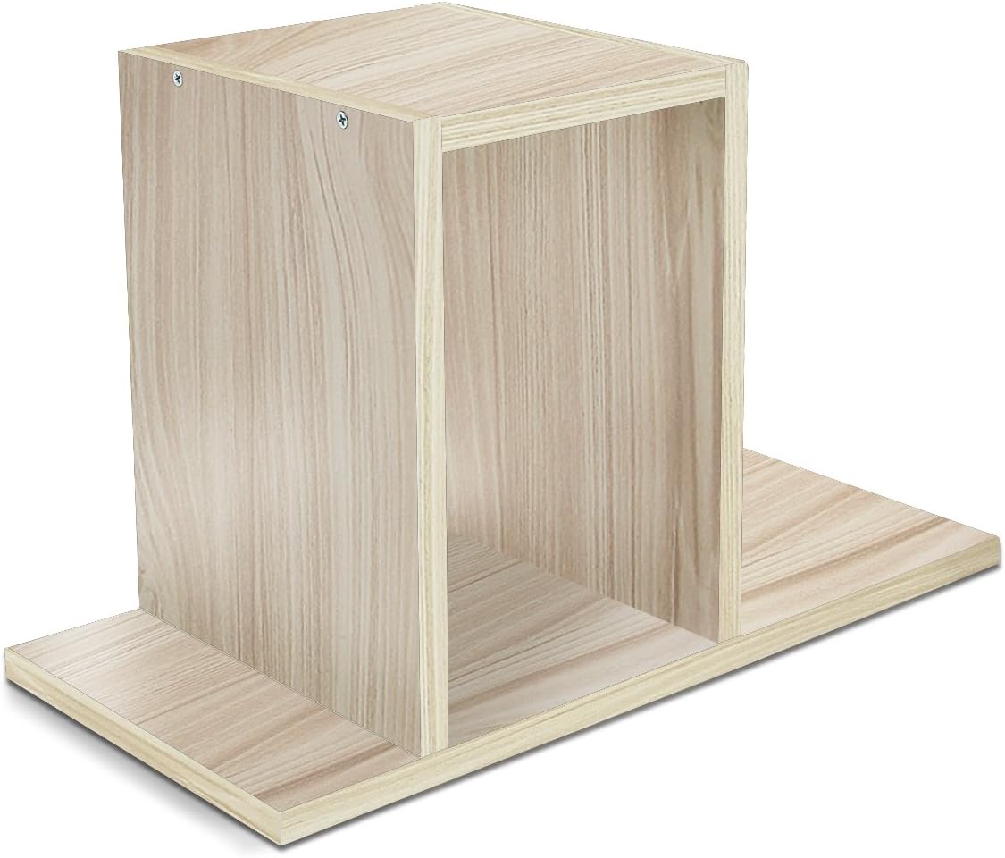 Jerry & Maggie - Desktop Organizer Office Storage Rack Adjustable Wood Display Shelf | Birthday Gifts - Toy - Home Decor | - Free Style Rotation Display - True Natural Stand Shelf White Wood Tone : Office Products