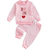 FIOMVA Toddler Baby Girl St Patricks Day Outfit Clover Shamrock Embroidery Sweatshirt Pants Set Spring St Patricks Clothes