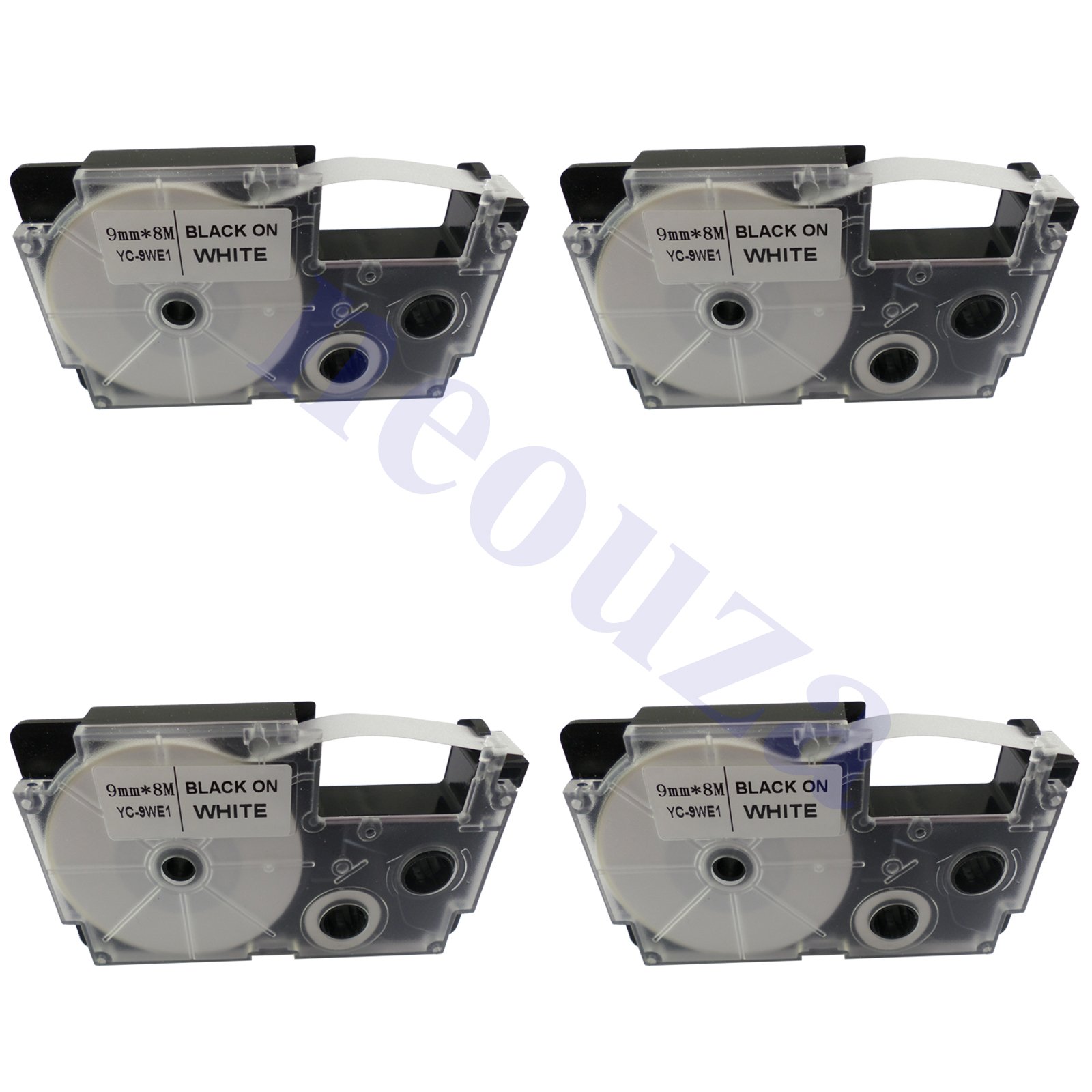 NEOUZA 2PK Compatible for Casio EZ-Label Tape 9mm x 8m 0.35" x 26' Label IT! (XR-9WE XR-9WE1 XR-9WE2S Black on White)