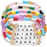 AICase for Harry Styles Merch Gifts Inspired Bracelets 5 Pcs Stackable | Stretch Beaded Friendship Bracelets Concert Outfit Vinyl Poster Sticker Merchandise Gifts for Fans Women Birthday Christmas