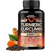 Turmeric Curcumin Supplement 2365mg - with Ginger &amp; Black Pepper - 120 Caps | Antioxidant, Immunity &amp; Joint Support - Highly Bioavailable &amp; Extra Strength 95% Curcuminoids - Laboratory Tested