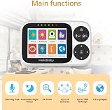 HelloBaby Baby Monitor with Camera Night Vision 3.2 inch IPS Screen VOX Therm view 4