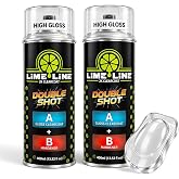 LiME LiNE Double Shot Automotive 2K High Gloss Clearcoat Aerosol - Professional Glossy Finish Spray Paint for Auto Body &amp; Custom Paint - Pack of 2