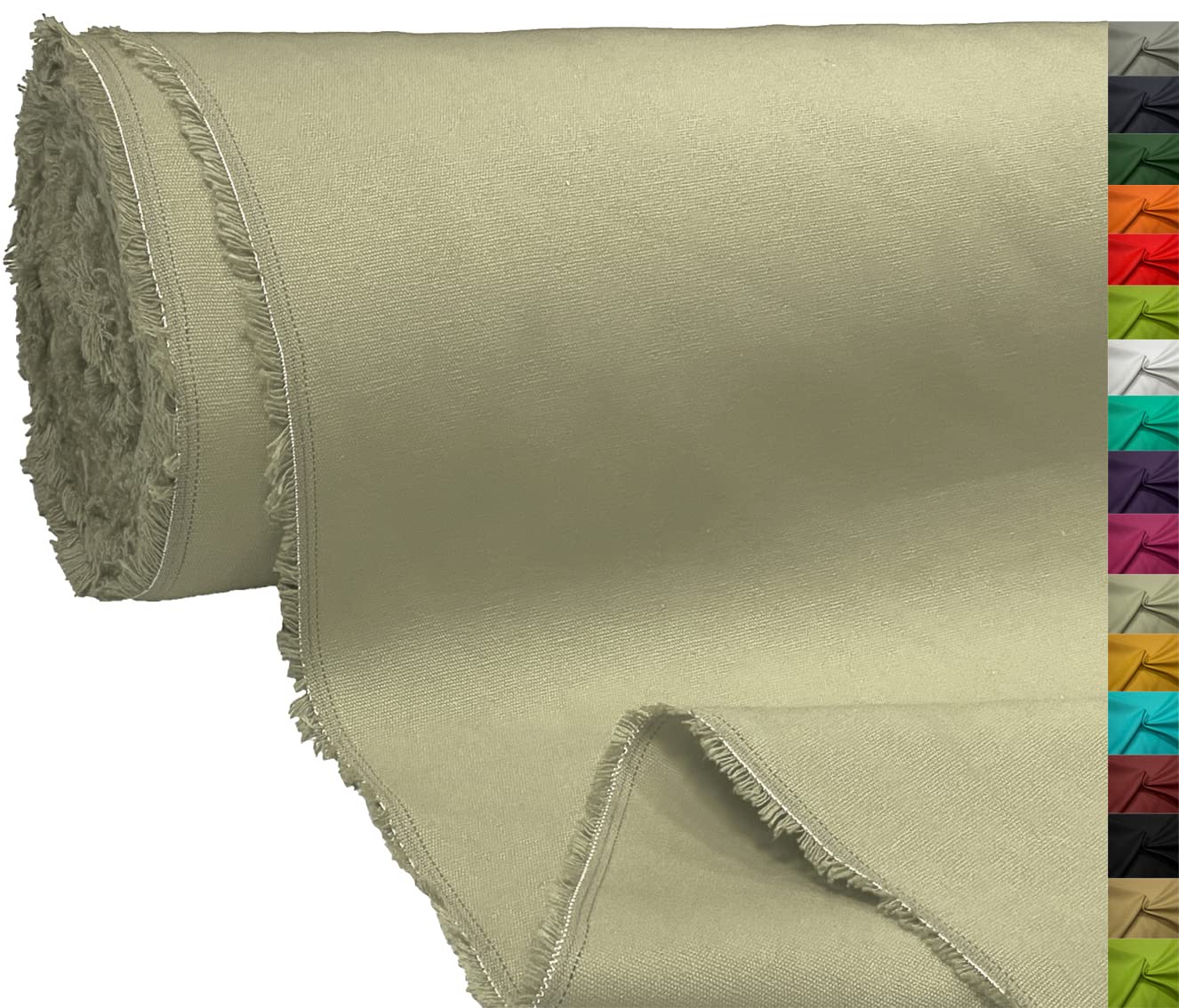 A-Express 100% Cotton Canvas Fabric Material Dressmaking Cloth Curtain Bags 145cm 57" Wide 250GSM Sold Per Meter - 5 Meters 500cm x 145cm Ash