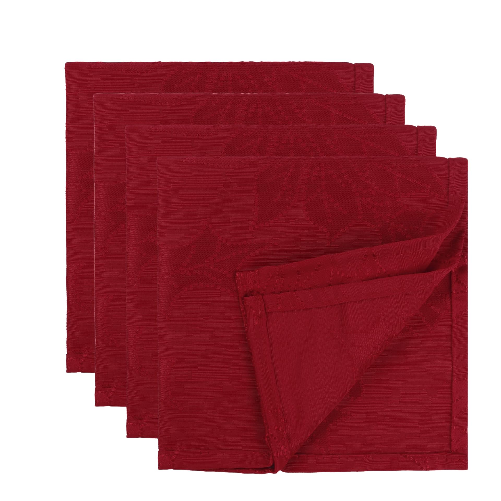 i-QiQi 4 pieces Christmas Napkins Christmas leaf print Dinner Napkins Weddings Party Napkin Christmas Dining Decoration for Home,Wedding,Hotel,Banquet Parties,Xmas Events.