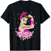 Breast Cancer Survivor Rosie Riveter Pink Awareness Women T-Shirt