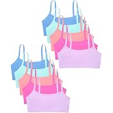Fruit of the Loom Girl's Everyday Training Bra Multi-Packs | Tween Bra Sports Bra First Starter Bra for School Sports &amp; Dance Pull-Over &amp; Tagless Girls 8-10 10-12 12-14 14-16