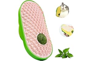 ARTLUNAR 2024 New Cat Wall Scratcher with Catnip Funny Magic Cat Self Groomer Brush Kitten Shedding Massager (Pink)