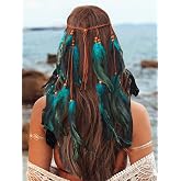 Indian Romany Hippie Feather Headband – Boho Chic Hair Band, Handmade, 62 Inch, Can Be Used As Belt - View #13