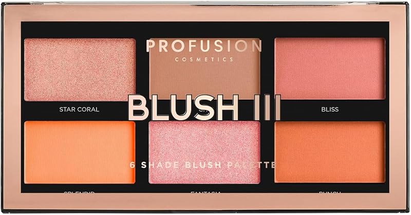 Profusion Cosmetics Blush III 6 Shade Palette Lightweight Smooth Blendable