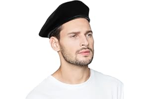 GEMISAN Wool Army Military Beret Hats for Men Women,British Army Style Berets, Fashionable and Vintage,Cap with Adjustable Strap.