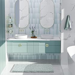 Yimobra Luxury Bathroom Rugs, Fluffy Bath Mats, Non