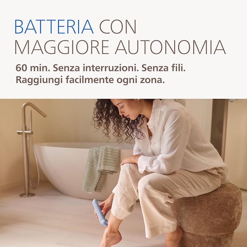 Epilatore Serie 8000 - Epilatore elettrico Wet & Dry senza fili, per gambe e corpo, con ProGuide, 5 accessori, autonomia di 60 minuti, modello BRE709/00