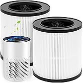 KJ067L Replacement Filter for MOOKA KJ067L Air Purifier, 3-in-1 High-Efficiency Filtration with True Filter, Activated Carbon and Pre-filter, 2 Pack