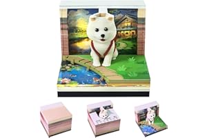3D Art Calendar Memo Pad 2026,Time Piece Calendar 2026,Tear-Away Art Notepad with LED Lights,Creative 3D Sticky Notes Artsy P