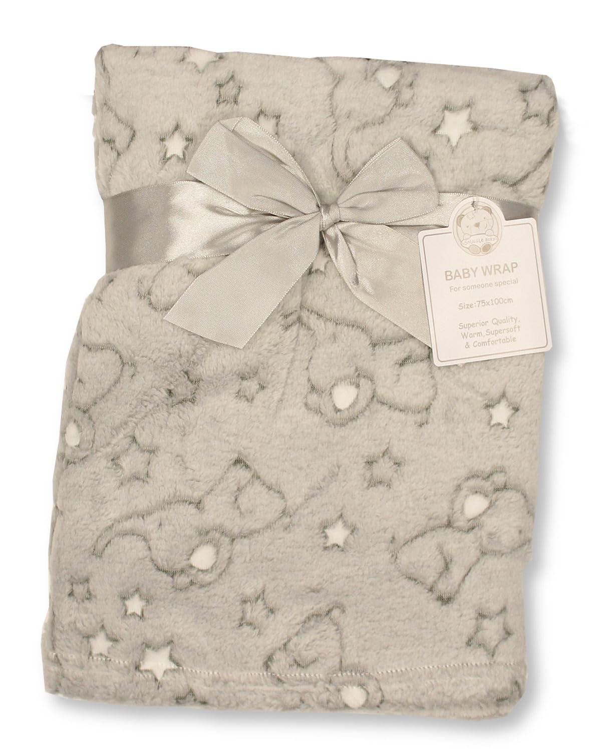 Baby Wrap Blanket - Elephant and Stars (Grey)