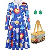 RAAIBB Women Halloween Costume Blue Dress Adult Storybook Character Costumes with Accessories