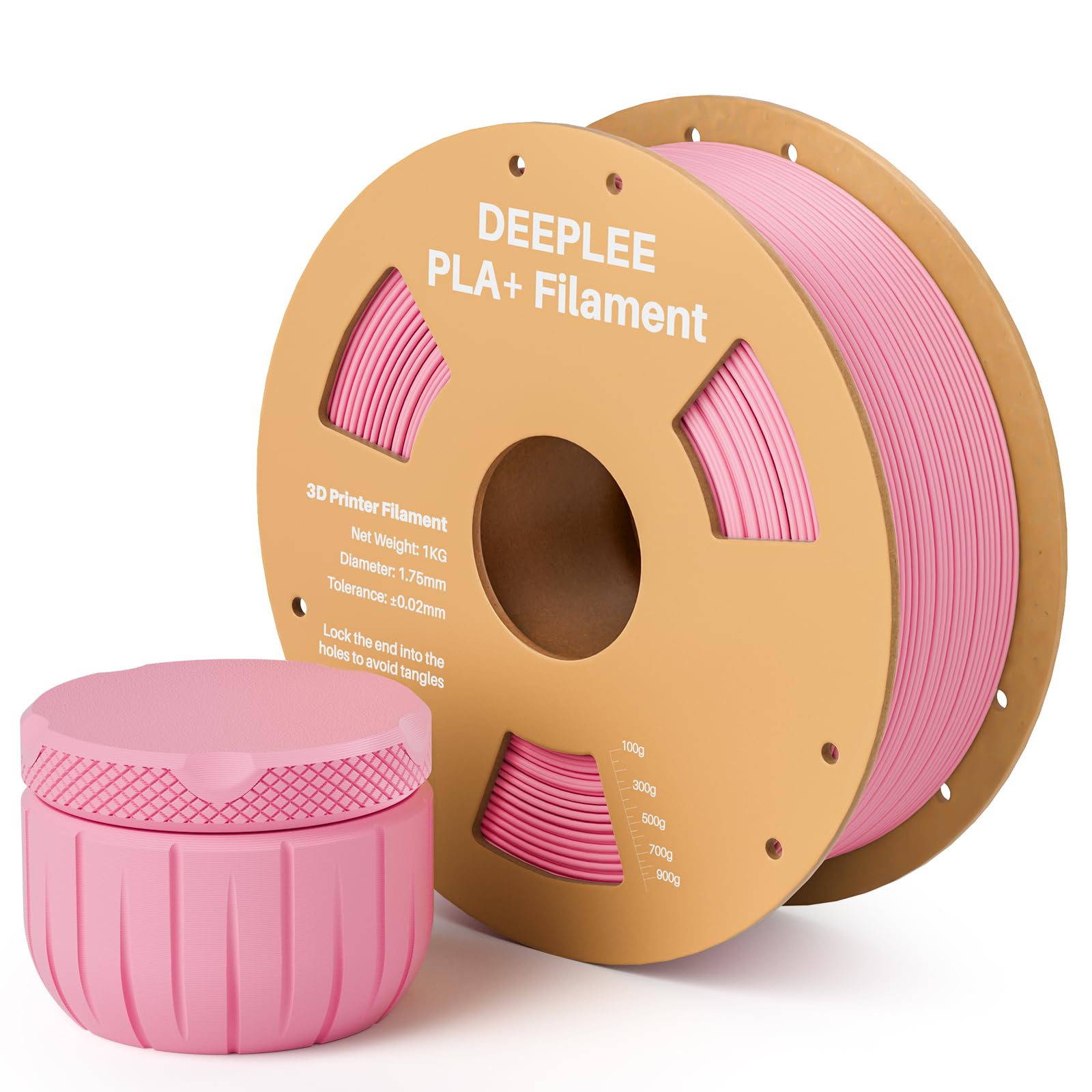 Photo 1 of **USED, INCOMPLETE** DEEPLEE PLA+ 1.75mm 3D Printer Filament, PLA Plus with Dimensional Accuracy +/- 0.02mm, Higher Strength and Toughness, Neatly Wound, No Clogging, Fits for Most FDM 3D Printers, 1KG Pink