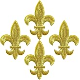 10pcs Gold Fleur De Lis Patches Embroidery Sewn-on Transfer Applique Iron-on Patch for Clothing