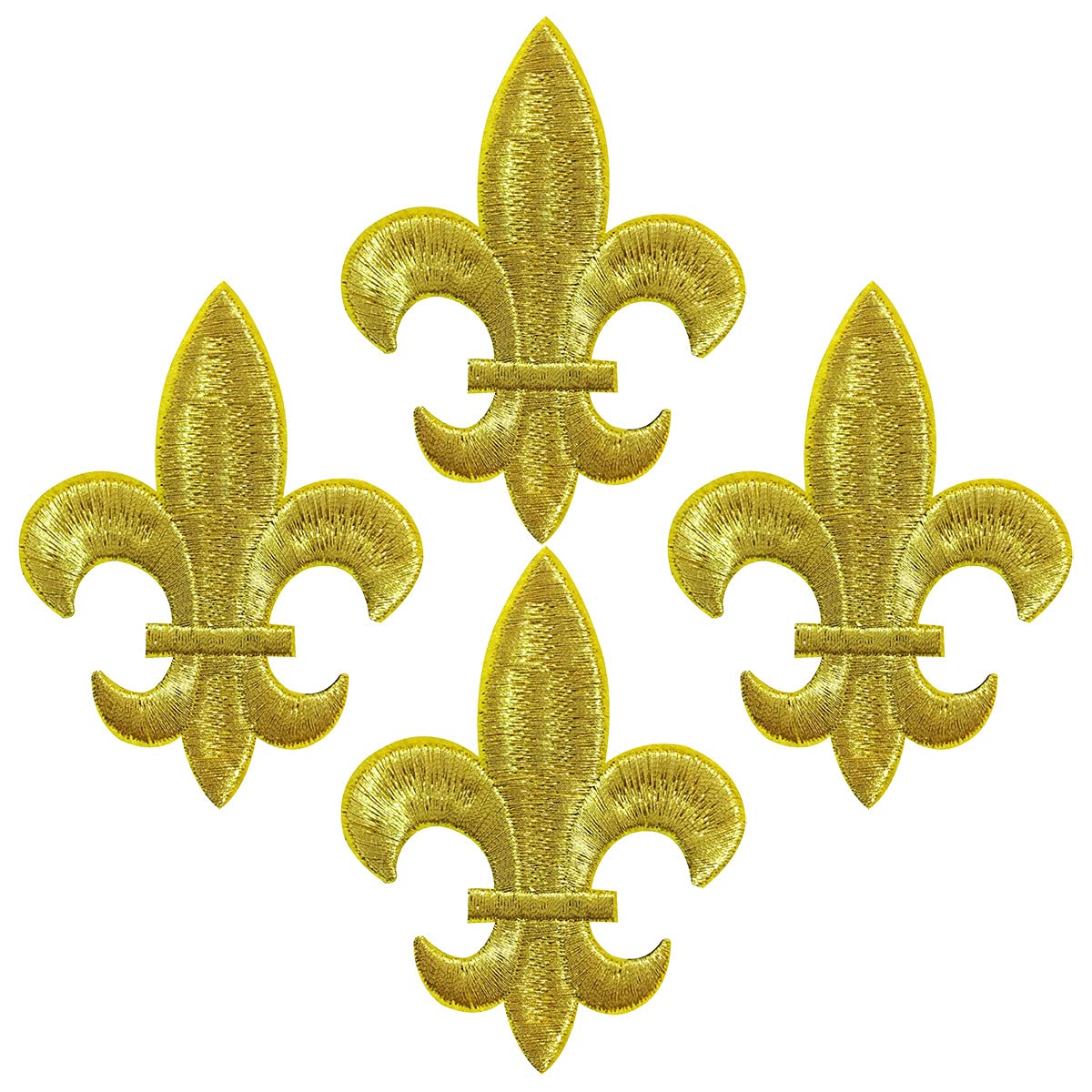 Photo 1 of 10pcs Gold Fleur De Lis Patches Embroidery Sewn-on Transfer Applique Iron-on Patch for Clothing