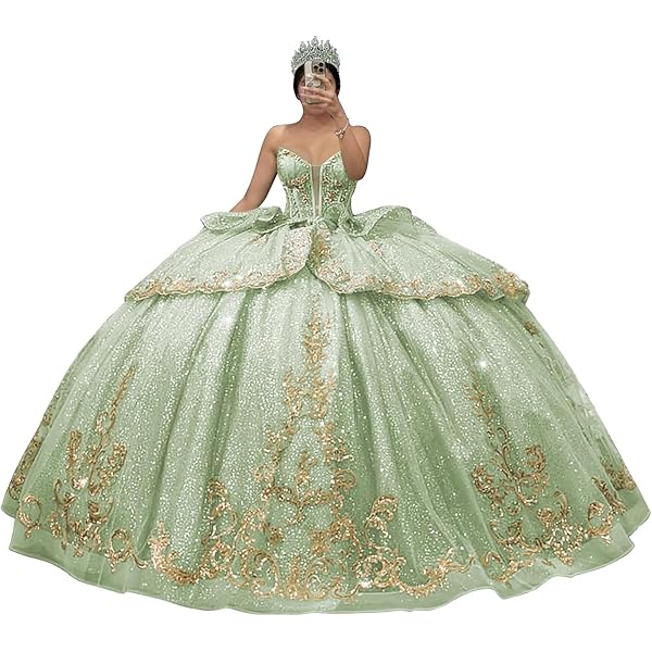 Gold Lace Beading Wedding Dresses for Women Tulle Prom Quinceanera Dress  Off The Shoulder Lilac 2 at Amazon Women's Clothing store