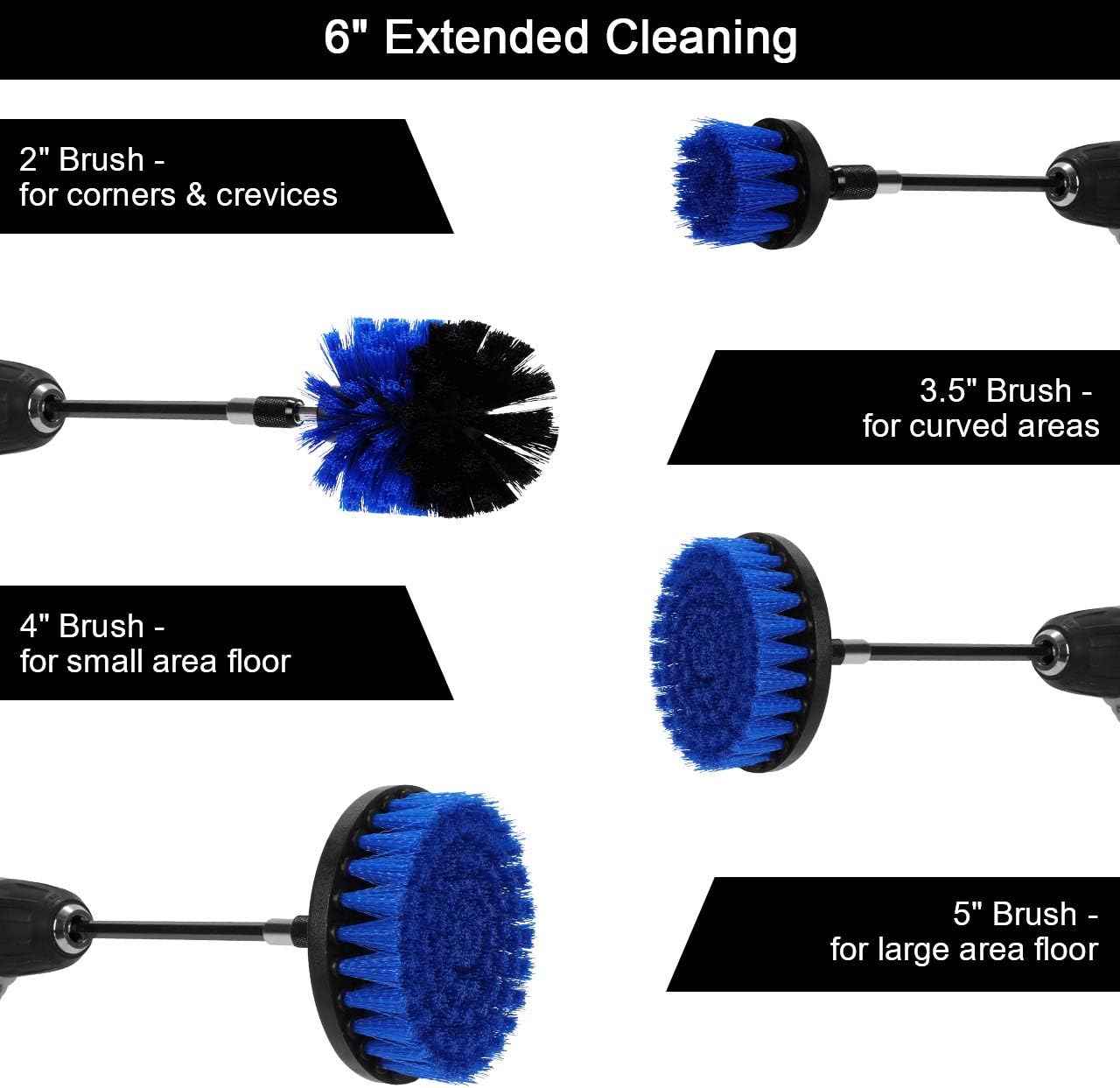 Aiglam Drill Brush, Drill Brush Attachment for Cleaning Car Carpet