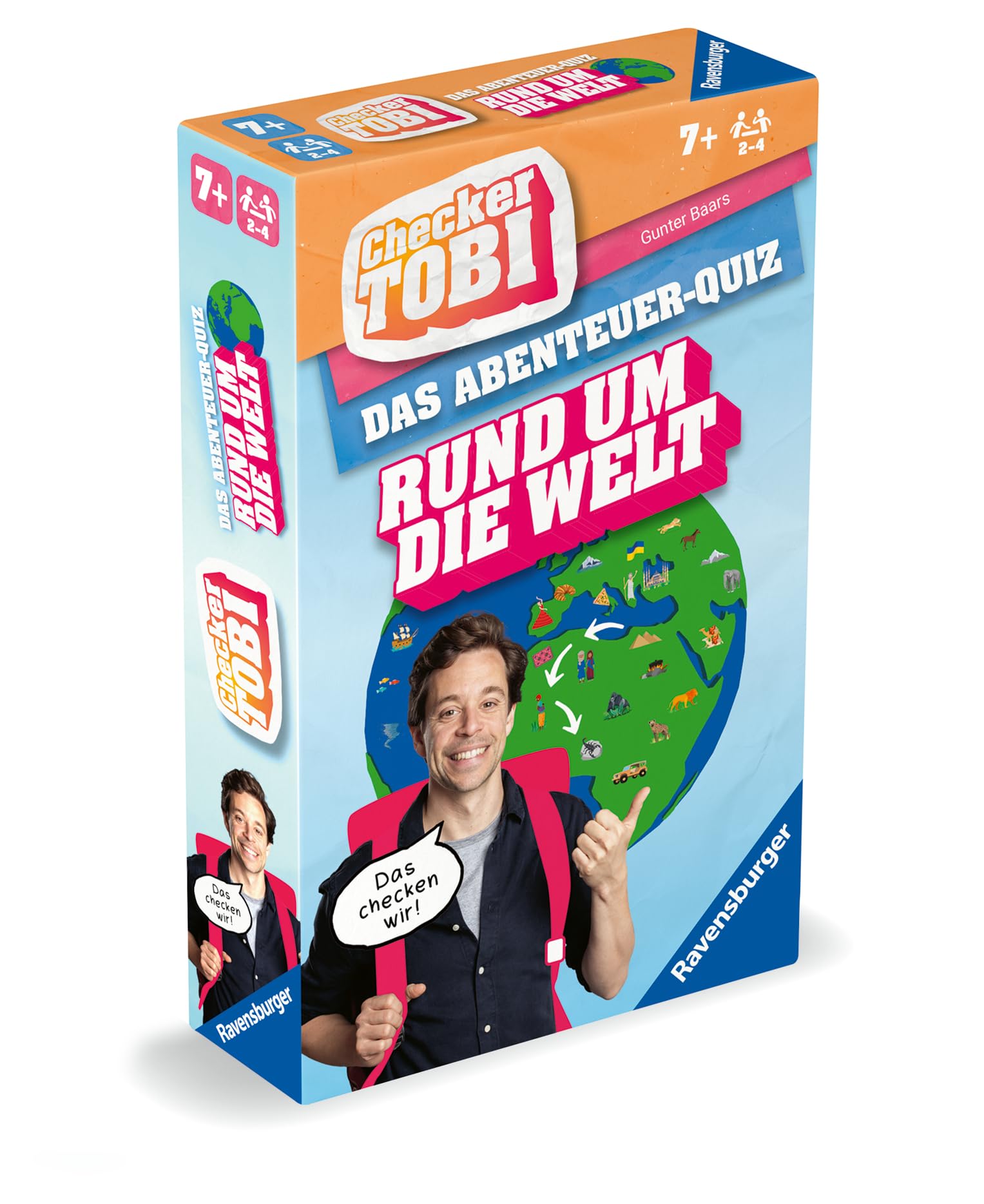 Ravensburger 22492 - Checker Tobi - Rund um die Welt - Das Abenteuerquiz für Kinder ab 7 Jahren, Quiz & Mitmachspiel für Kinder und Familien, für 2-4 Spieler 4