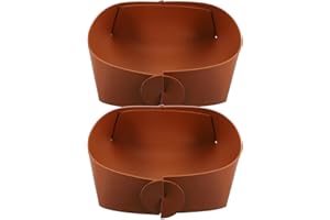LALAFINA 2pcs Small Brown Leather Storage Trays for Desk and Entryway, Desktop Coin and Key Holder, Office