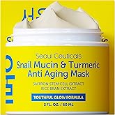 SeoulCeuticals Korean Face Mask Skin Care - Snail Mucin Turmeric Mask for Face – Cruelty Free K Beauty Anti Aging Face Mask for Healthy, Youthful Glow 2oz