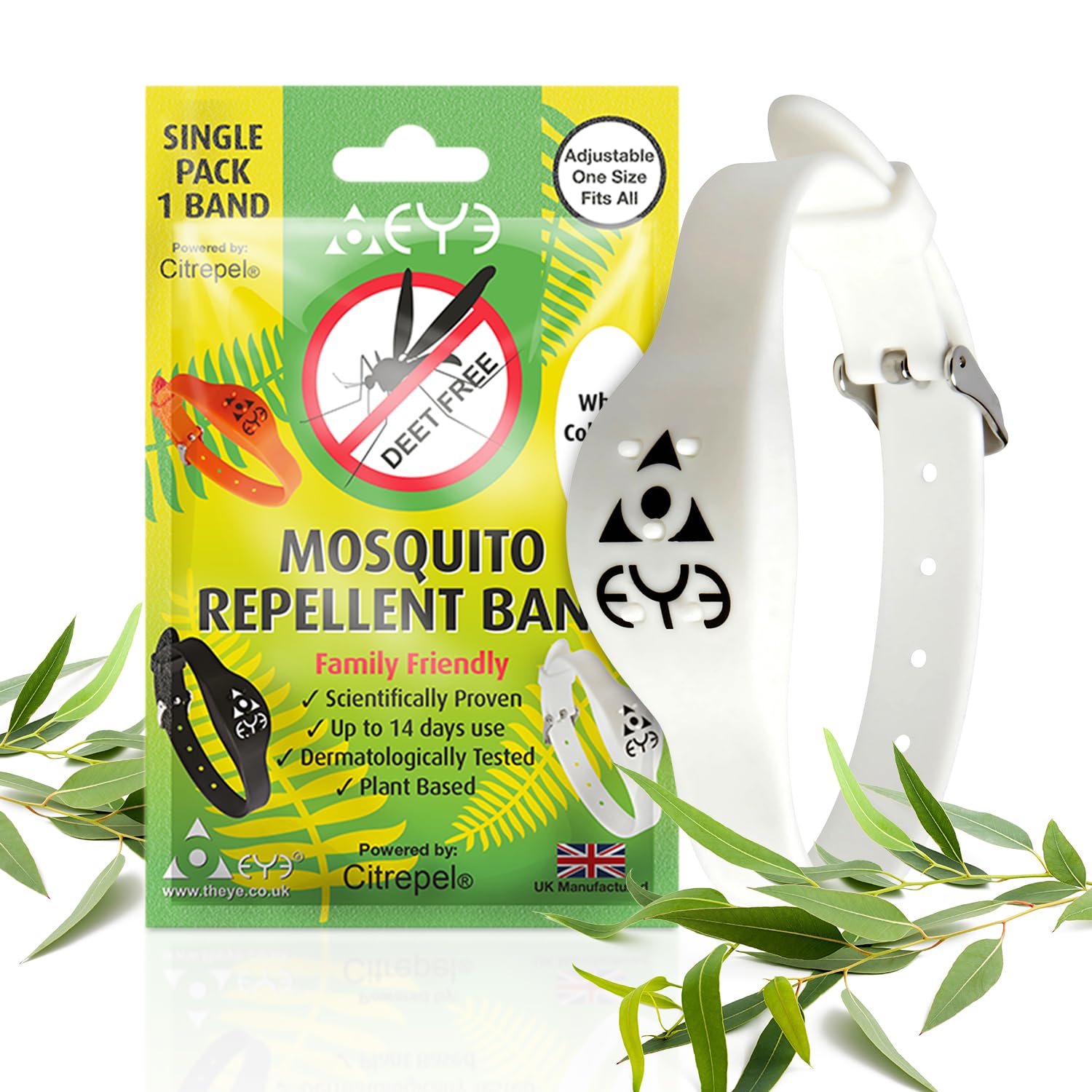 THEYE Mosquito Repellent Bracelet - Anti Mosquito Bracelet for Adults, Children, Kids - 100% Natural, Deet Free Mosquito Repellent Bands - Provides Up to 2 Weeks Protection - Adjustable Wristband