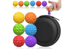PARTY TONIGHT Silicone Magnetic Balls, Fidget Toys for Adults & Teens, 6PCS Stress Balls Fidget Toy, Quiet Magnet Desk Fidgets with Textured, ADHD Anxiety Relief Items, Fun Stocking Suffers Gifts (Multicolor)