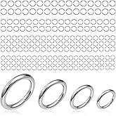 No Tarnish Stainless Steel Jump Rings for Jewelry Making, 2000 Pieces, 4 Sizes 4-7mm, 20 Gauge Thickness, Silver (Mixed Size)