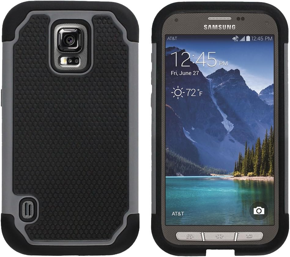 Fenzer Gray Hybrid Rubber Matte Hard Case Cover for Samsung Galaxy S5 S 5 GS5 Active
