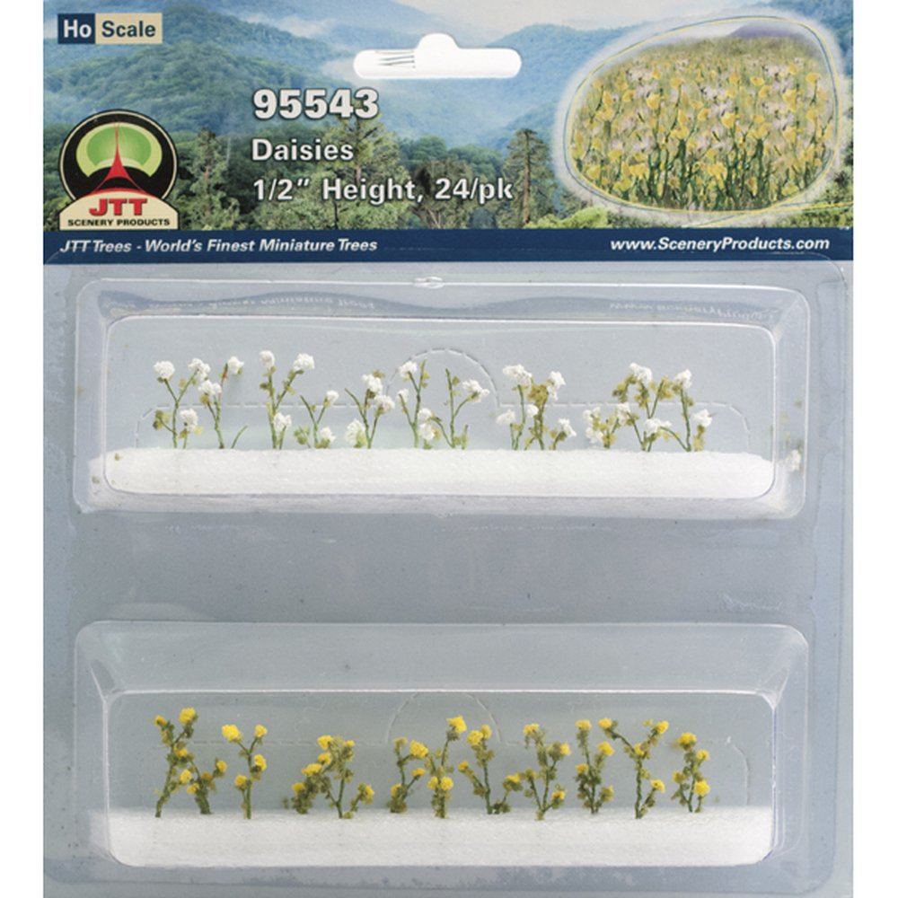JTT Scenery Products Pack of 24 Daisies 1/2" # 95543