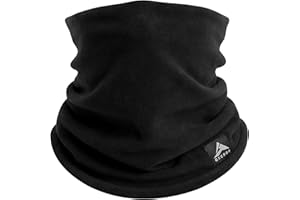 GXCROR Winter Neck Warmer, Reversible Fleece Gaiter Scarf, Windproof Face Mask for Men & Women