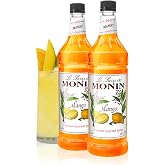 Monin - Mango Syrup, Tropical and Sweet, Great for Cocktails, Sodas, and Lemonades, Gluten-Free, Non-GMO (1 Liter, 2-Pack)
