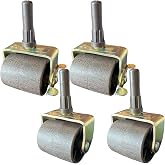 4PCS Metal Stem Casters Wheels for Bed Frame (2 Locking, 2 Non Locking) | With 4 Inserts, Heavy Duty, Sturdy, Roll Smoothly, Lock Securely, Universal, Prevent Sliding, Easy to Install, Stable, Solid