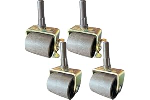 ELEPFEET Metal Stem Heavy Duty Rollers Casters Wheels for Bed Frame, Set of 4 (2 Locking, 2 Non Locking)